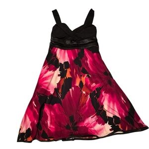 Floral Pink and Black Dress